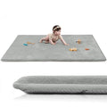Baby Play Mat for Floor,Extra Large 79"×118" Playroom Mat,Thicker Memory Foam Classroom Mats for Toddler,Infant,Kids,Water Repellent Ultra Soft Coral Velvet,Non-Slip Backing Safe for Crawling(Light Grey)