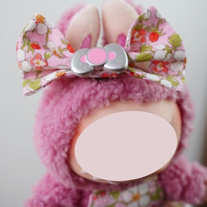 2-Piece Clothes for Labubu (NO Doll), Handmade Liberty Fabric Dress and Bow Set for 17CM Dolls, Cute Outfit Accessories (PAYSANNE-Blossom)