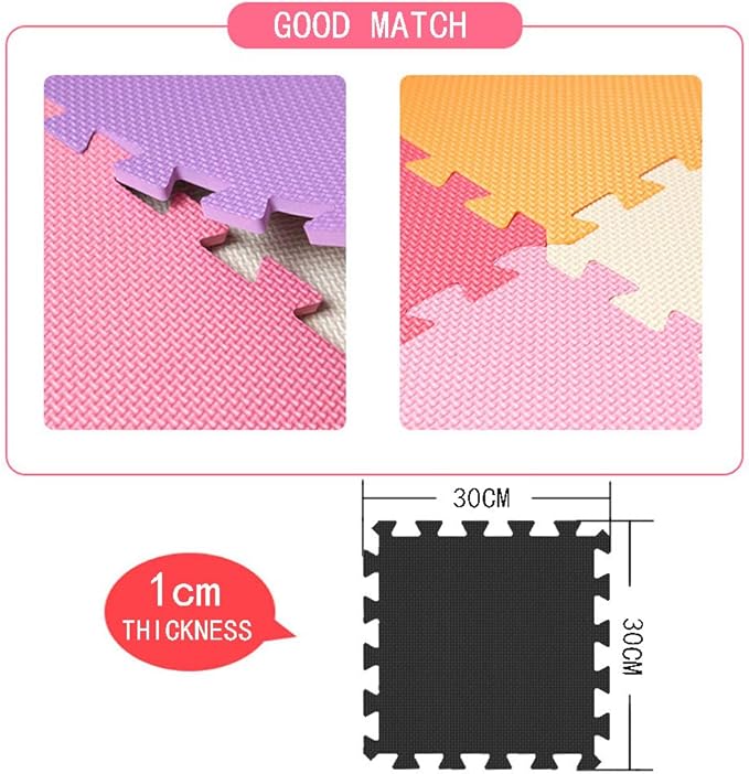 MQIAOHAM® 18 Pieces Puzzle Play Mats, Soft Baby Play Mat, Kids Interlocking Foam Floor Tiles, Toddlers Carpet Playmats G301018-107112