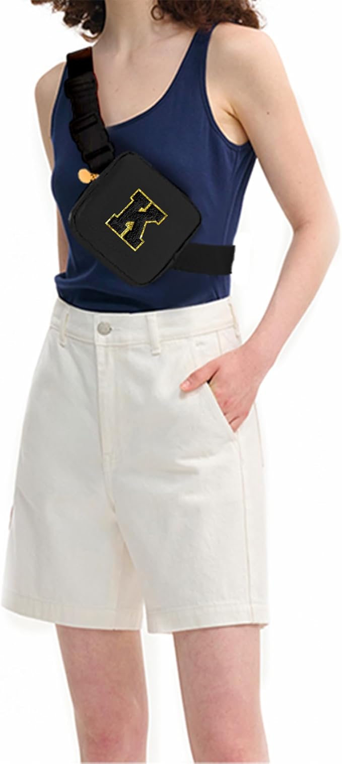Girl Stuff - Teen Girl Gifts, Trendy Mini Crossbody Belt Bag - Cute Fanny Pack for Kids & Women, Black
