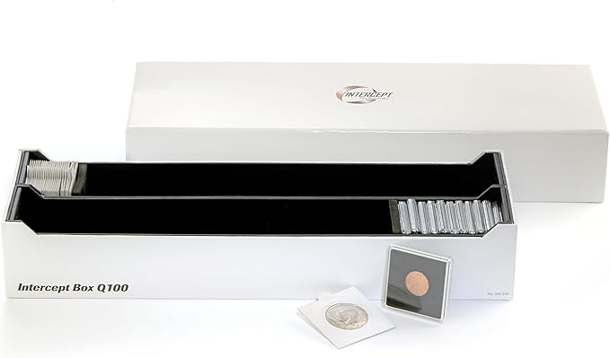 Lighthouse - Storage Box Q100 for 100 QUADRUM Square Snaplocks or 300 Coin Holders with INTERCEPT TECHNOLOGY Corrosion Protection (14 1/2" x 5" x 2 1/2")