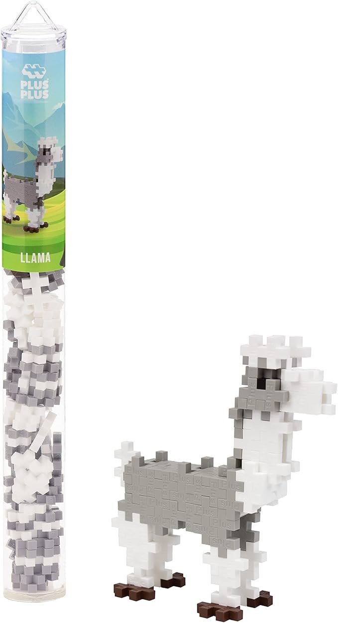 Plus Plus - Llama - 70 Piece Tube, Construction Building Stem / Steam Toy, Interlocking Mini Puzzle Blocks for Kids