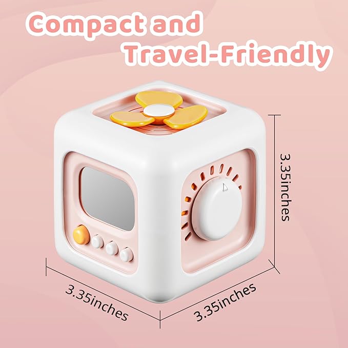 Busy Cube Toys for 1 Year Old Girl Gifts, Montessori for Baby Girl, Travel Sensory Toys for Toddlers 1-3, Learning Fine Motor Skills| 1st Birthday Girl Gifts 12 Months Stocking Stuffers