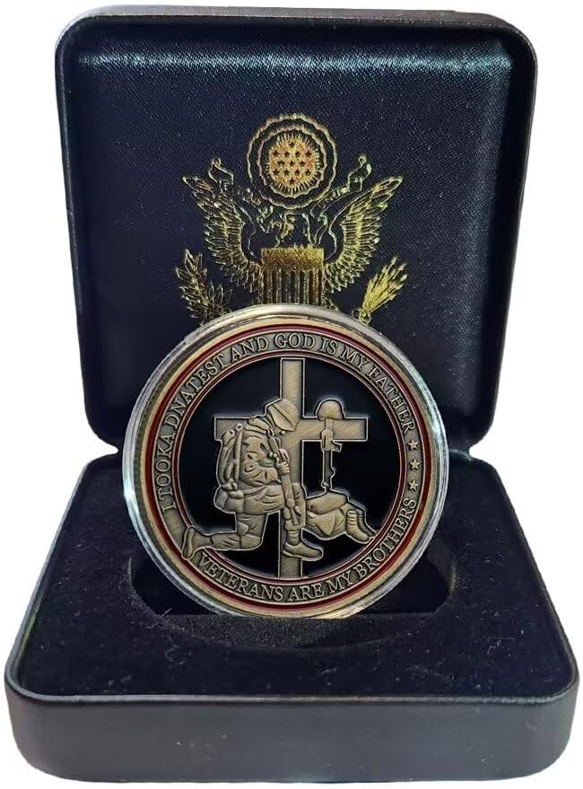 Military Veterans Creed Challenge Coin with Gift Box Military Coin Gift Thank You for Your Service Veterans are My Brothers