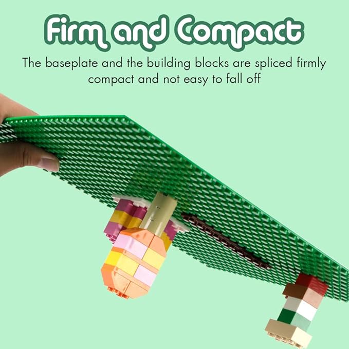 Lekebaby Classic Baseplates Building Base Plates for Building Bricks 100% Compatible with Major Brands-Baseplates 10" x 10",Age 3 and up, Pack of 6