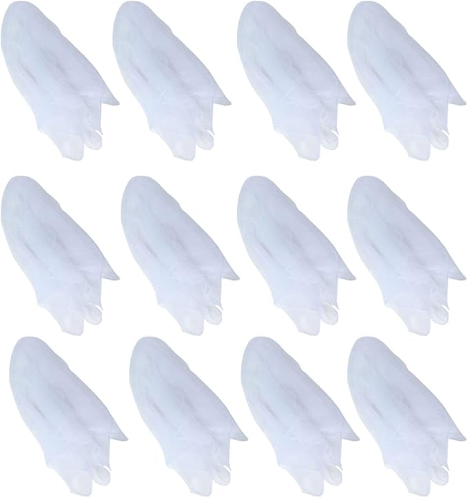 Hoerev Pack of 12 Approx. 24" x 24" Juggling Dancing Scarves Floaty Scarves,Single Colors, 12pcs White