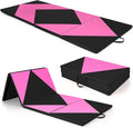 Giantex 4'x10'x 2" Gymnastics Mat, 4-Panel Folding Aerobics Exercise Mat w/Hook & Loop Fastener, Carrying Handle, Portable Tumbling Mat for Stretching Yoga Cheerleading Martial Arts