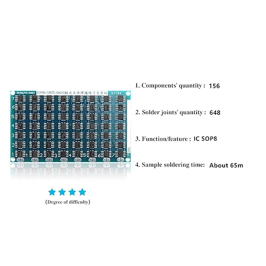 Yidab Soldering Practice Kit DIY Blue PCB IC SOP8 SMD SMT Electronics Projects Soldering Kit Simple Welding Skills Learn Soldering Kit For Beginners (02SOP85)