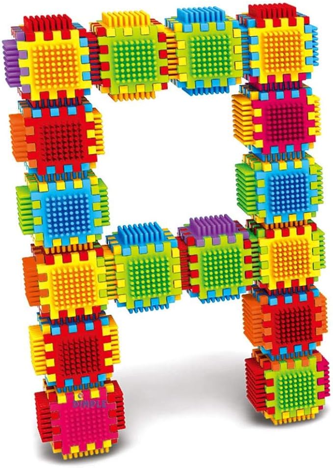 Dimple 2 Sets of 60 Blocks Total 720-Piece Set Large Stacking Blocks and Interconnecting Building Set for Boys & Girls, Great Toy for Child Development for Kids and Toddlers