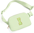 Gitus Gifts for 8 9 10 11 12 Year Old Girls Belt Bag Fanny Pack Crossbody Bags with Initial Letter Patch Cute Stuff Birthday Gifts for Teen Girls Women Personalized Trend Stuff (Light Green-I)