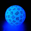 Bescon Glowing Polyhedral 100 Sided Dice - Acid Blue, Luminous D100, Glow in Dark Gaming Cube