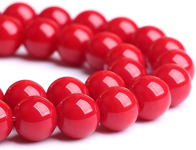 120PCS 6MM Red Glass Round Spacer Loose Beads for Jewelry Making DIY Bracelet Necklace