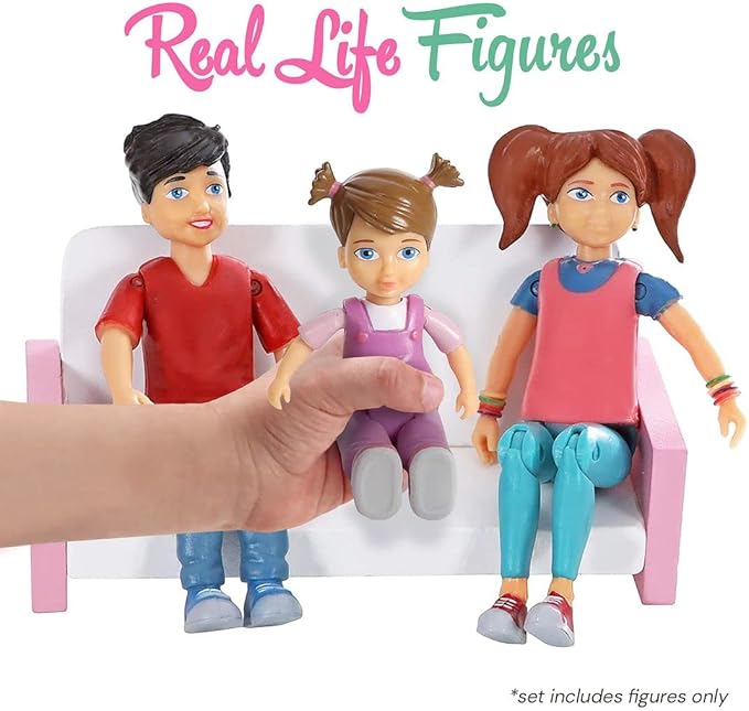 Beverly Hills Sweet Li'l Family Dollhouse People Set of 3 Action Figure Set: Boy, Girl, and Toddler