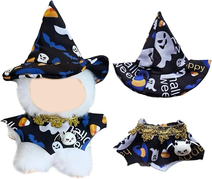 17cm Doll Clothes Set, Premium Jeans & Knitted Sweater Outfit for 17cm 15cm Dolls, Cute Dress Up Fashion, No Doll Included (Halloween Witch, 17cm/15cm)