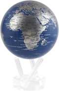MOVA – Blue and Silver 4.5” Rotating Earth Sphere | Solar-Powered Desktop Decor for Offices, Study, or Gifting | No Batteries or Cords Needed