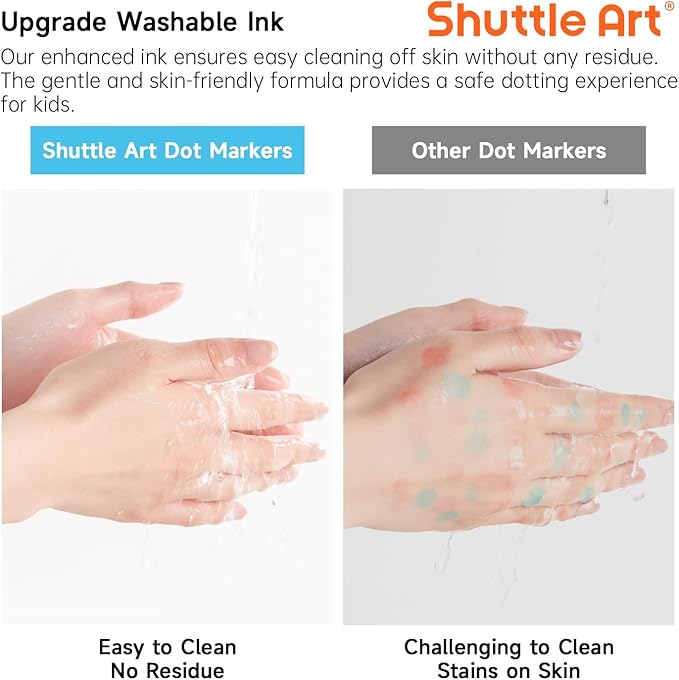 Shuttle Art Dot Markers, 20 Colors Washable Markers for Toddlers,Bingo Daubers Supplies Kids Preschool Children, Non Toxic Water-Based