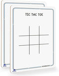 SCRIBBLEDO Tic Tac Toe Game Dry Erase Board 9x6 Inch Double-Sided Whiteboard Reusable Classroom Learning Tool Fun Drawing Writing Table Games for Seniors Small Board for Home & School