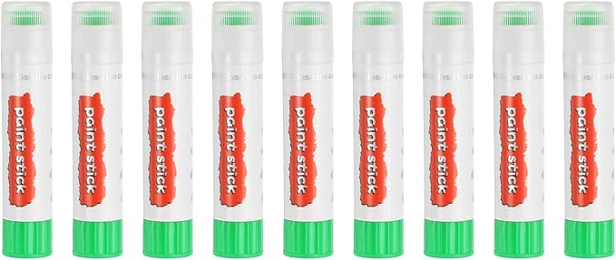 PATIKIL Tempera Paint Sticks, 9 Pcs Solid Tempera Paints Sticks Washable Bulk Markers Pen Quick Drying for Artists Beginners Art Supplies, Light Green