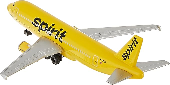 Daron Toy Airplane – Spirit Airlines – Die-Cast Metal Model Airplane Toy with Plastic Parts for Kids Ages 3+