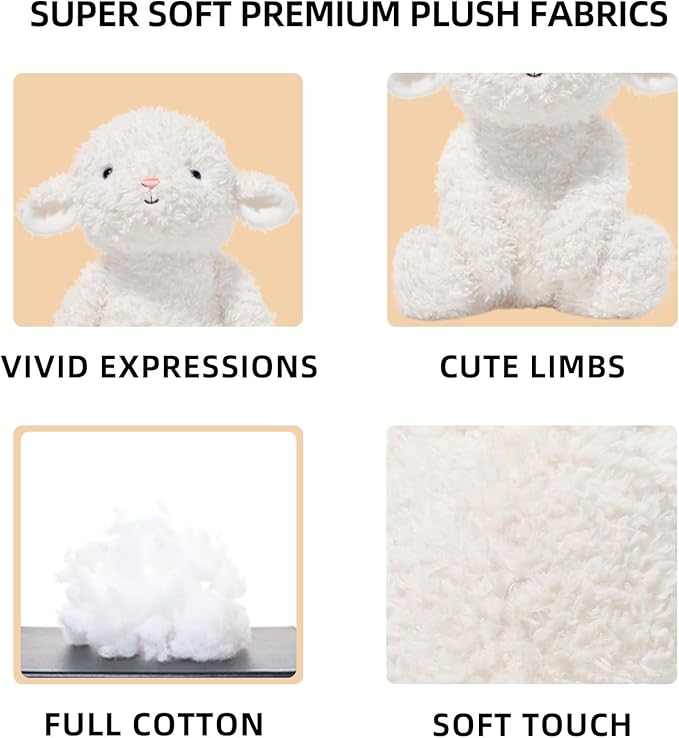 Stuffed Animals Sheep Plush Toys 11.8 inches Sheep Stuffed Animal Soft and Cuddly for Boys and Girls Doll Gift for Kids