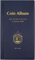 AITIME 180 Pockets Coin Collection Supplies - Coin Collecting Holders Book Album for Collectors, Collector Album Storage Suitable for Coin Diameter Less Than 1.66 Inches (Blue)
