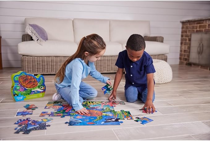 Crocodile Creek Jigsaw Puzzle, 36 Piece for Kids 3 Years and Up, Heavy-Duty Shaped Box for Storage, Finished Puzzle Size 18 x 24 inches, Sea Turtle