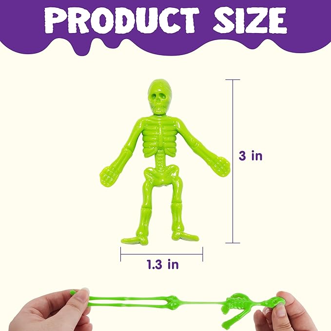 JOYIN 108 PCS Halloween Stretchy Skeletons, Halloween Sticky Hands Toys Bulk for Halloween Party Favors Decorations, Kids Student School Classroom Favors, Carnival Game Prizes, Goodie Bag Fillers