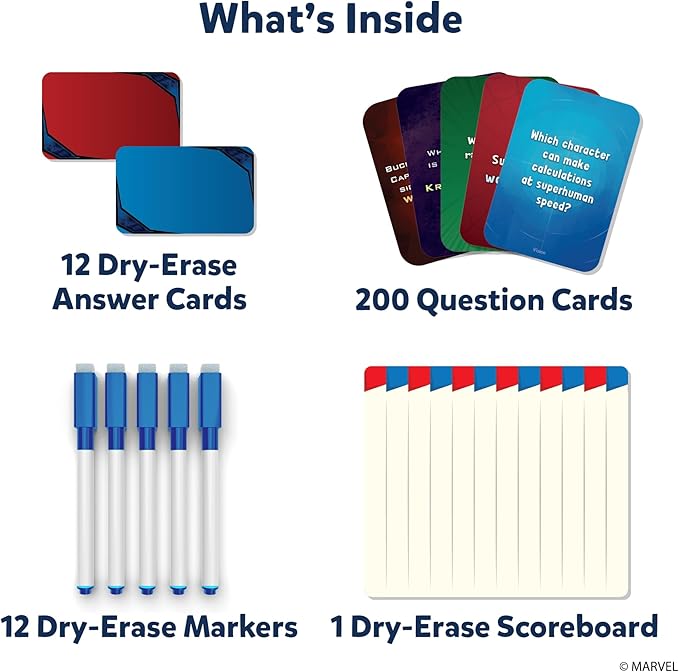 Skillmatics Card Game - Who Knows Marvel Best, Family Party Game for Boys, Girls, Teens, Adults Who Love Avengers, Spiderman, Iron Man, Hulk, Fun for Game Night, Gifts for Ages 8, 9, 10 and Up