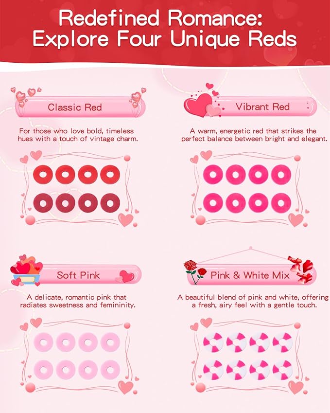 Goldwise Valentine's Day Friendship Bracelet Kit, Pink Beads, Jewelry Making Kit with 5 Kinds of Unique Pink Clay Beads, Letter Beads and Charms, GIFS for Fans, Couples and Best Friends