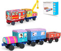 Magnetic Tiles Cars Construction Set - 30 PCS Magnetic Tiles Magnet Bricks Truck Sensory Toys, Educational Magnet Cars Set Building Blocks for 3 4 5 6 7 8+ Year Old Girls Boys Toddler