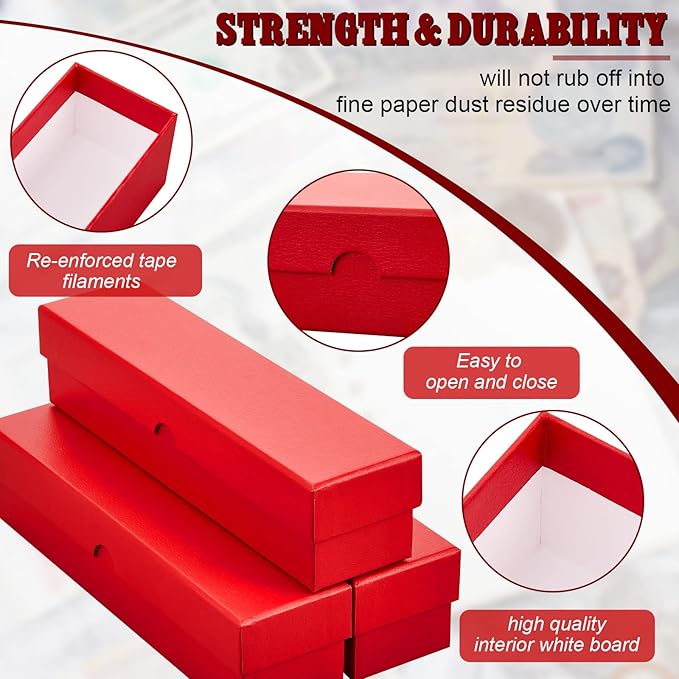Teling 4 Pcs Coin Storage Box 2x2inch Flip Holders Collectors Coin Supplies Holders for Cents Collection Cardboard(Red)