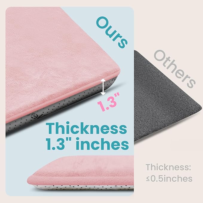 Baby Play Mat for Floor,1.3" Thick Elasti-Foam 50"×50" Playpen Mat for Tummy Time,Water Repellent Soft Coral Velvet for Toddler,Infant,Kids,Non-Slip Backing Safe for Crawling(Pink)
