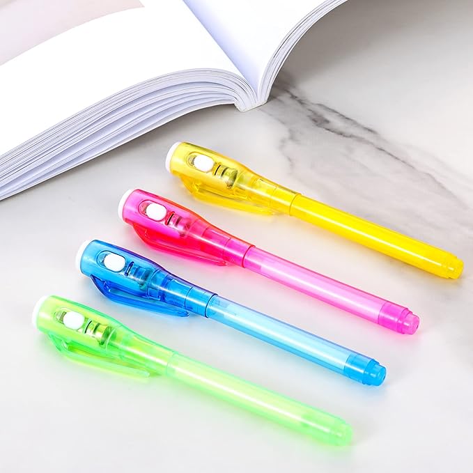 20 Pieces Invisible Ink Pen with UV Light Spy Pen Magic Marker for Kids Party Favors Ideas Gifts Easter Day Halloween