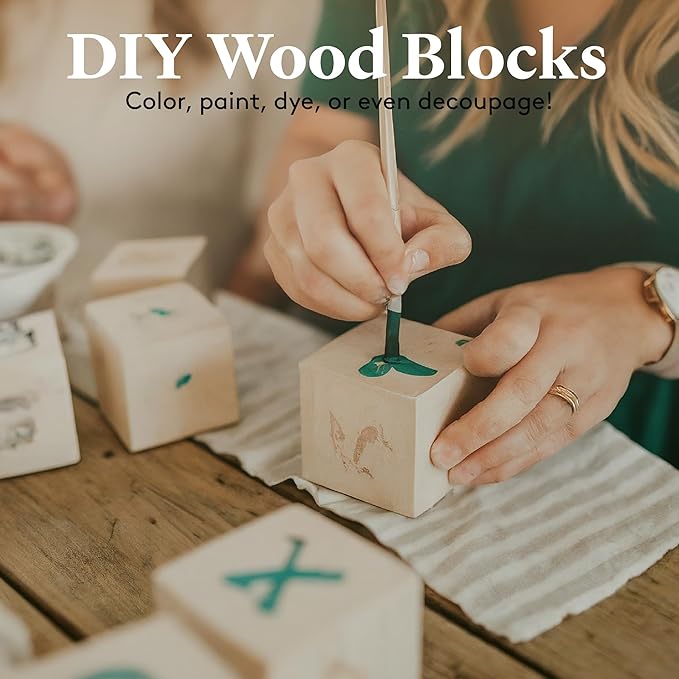 DIY Wood Cubes 1-3/4-inch, Pack of 20 Small Wooden Baby Blocks for Baby Shower, Wooden Blocks for Crafts, STEM, Building, and Blank Wood Dice, by Woodpeckers