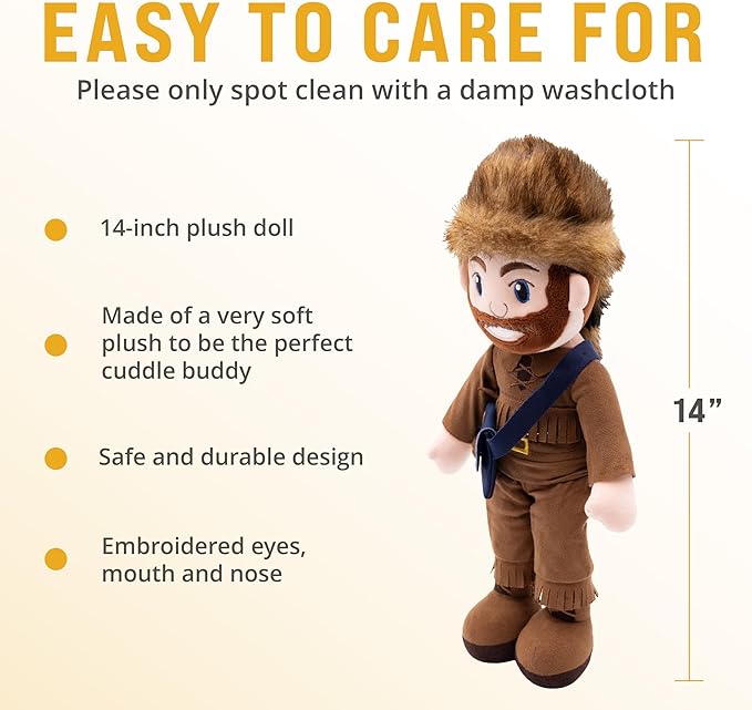 Playtime by Eimmie 14" West Virginia University Plush Doll – Soft Rag Doll Mascot for College Football Fans, Sports-Themed Plush Figure for Kids, Toddlers & Collectors, Surface Washable