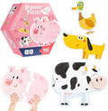 TOI Large Piece Toddler Puzzles for 2-4 Years Old, 4 Packs Beginner Puzzles for Toddlers, Kids Big Shape Preschool Learning Puzzle for Boys Girls Gift, Farm Animals