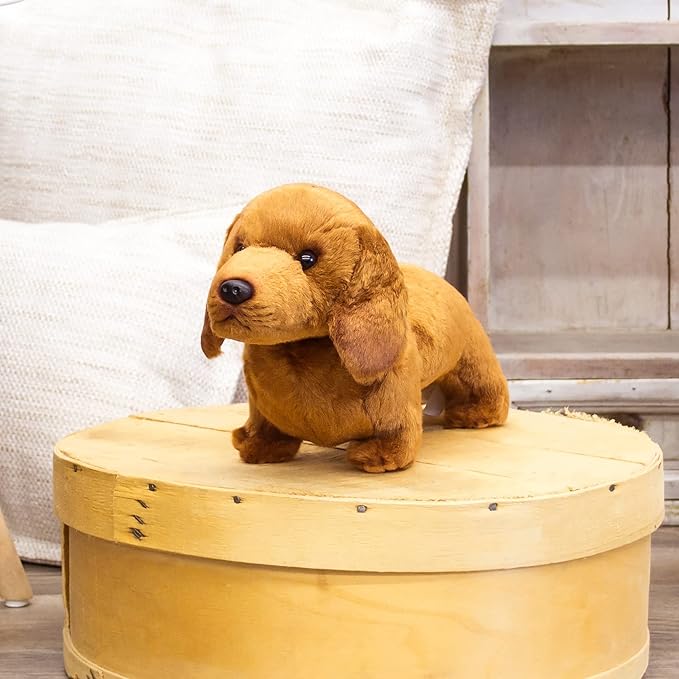 Standing Large Dachshund Dog Caramel Brown Children's Plush Stuffed Animal Toy