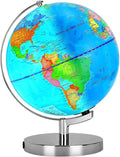 6 in1 Illuminated World Globe for Kids & Adults All Ages High Clear Map, Illuminates Educational Interactive STEM Toy, Light Up Kids Globe Lamp,Gifts For Boys And Girls