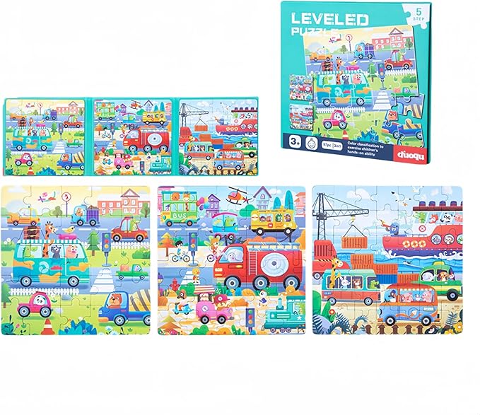 Magnetic Puzzles for Kids 4-6, Toddler Magnet Puzzles Travel Games for Kids Ages 3-5, Learning Toy Matching Games for Road Trip Car Activities, Valentine Gift for Kids Birthday Present (City)