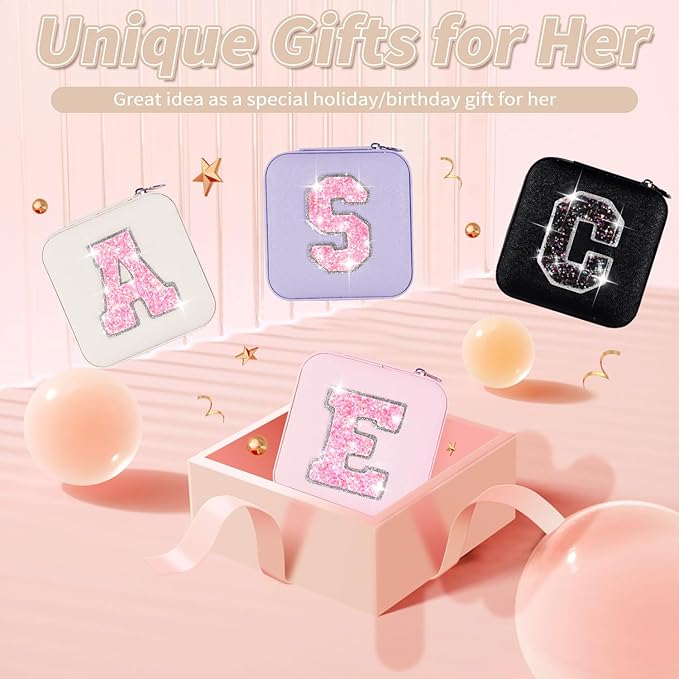 Graduation Birthday Gifts for 4 5 6 7 8 9 10 11 12 13 Year Old Girls,Gifts for Teens Kids Daughter Sister Her,Travel Jewelry Case Small Box Organizer for Women Cute Stuff | Cream,A