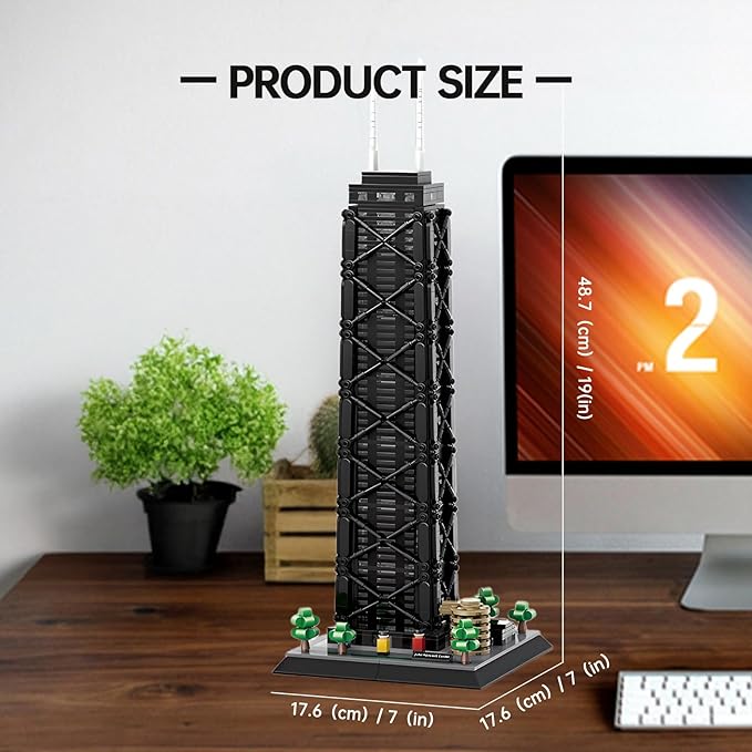 John Hancock Center Chicago Architecture Model Building Blocks Sets The Office Landmarks Skyline Set Toys Collection for Kids Adults 1284Pcs