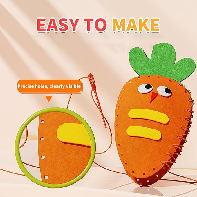 Whateveri DIY Doll Sewing Toys Kit for Kids 8-12, My First Sewing Kit, Weaving Loom, Sew Fun Animals, Handmade Crafts (A+B+C)