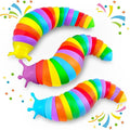 Large Fidget Slug Pack 3PCS for Toddler Kids, Baby Airplane Travel Activities Road Trip Car Toy ASMR Sensory Toys Restaurant Figette Worm Gift for Girl Boy Adult Autism Autistic ADHD Caterpillar Stim