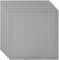 Lekebaby Classic Baseplates Building Base Plates for Building Bricks 100% Compatible with Major Brands-Baseplate 10" x 10", Pack of 6, Grey