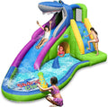 ACTION AIR Inflatable Waterslide-NO Blower Shark Bounce House for Kids, Wet and Dry Water Slide, 580W/0.8hp Air Blower Needed to Operate, Water Gun & Splash Pool Without Blower