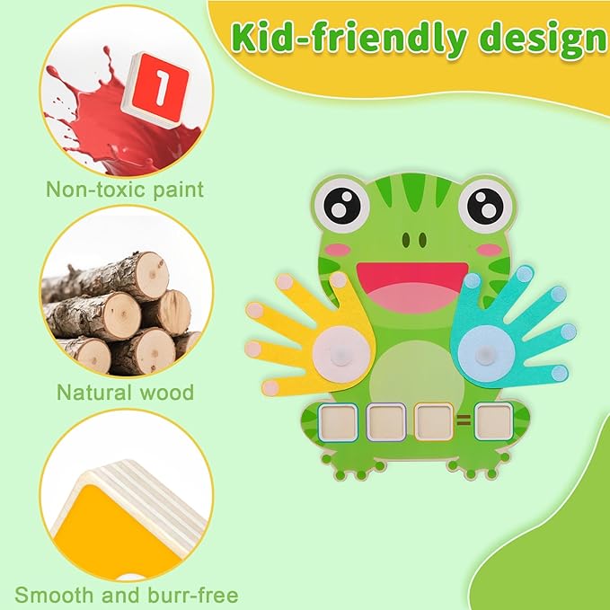 Math Manipulatives Number Counting Blocks-Educational Toys for Kids, Preschool Learning Toys for Toddlers 3-5, Montessori Toys for 3-5 Year Old Boys Girls Birthday Gifts (Large Frog Model)