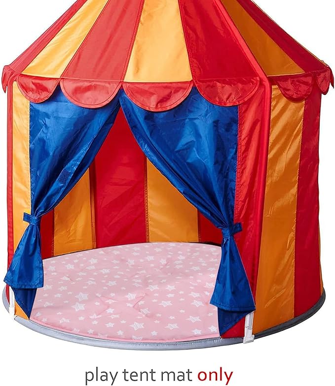 Moonsea Round Kids Play Mat Pink Star Nursery Rug for Baby Girl, Soft Crawling Non Slip Cushion Play Mat for Children Toddlers Bedroom and Princess Pop Up Play Tent, Diameter 40''
