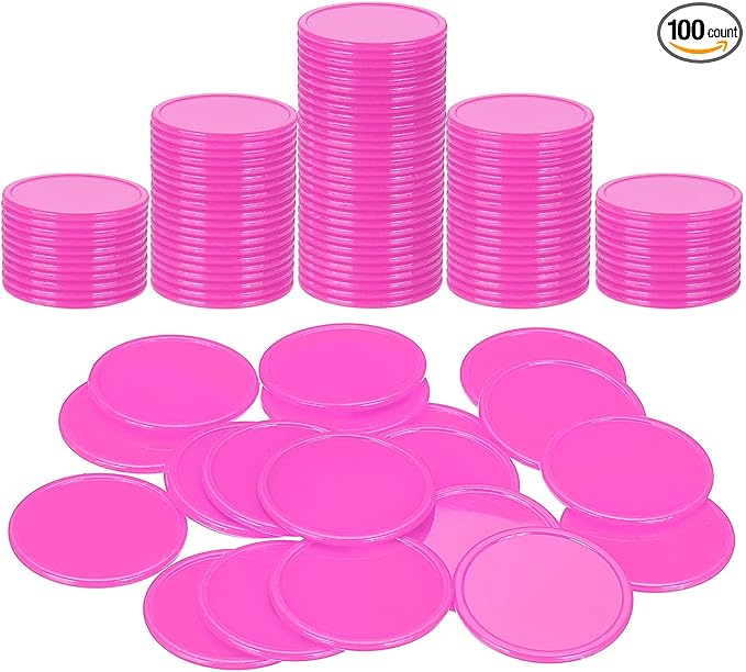 uxcell Plastic Poker Chips, Learning Counters Counting Counters Disks Markers Opaque Game Tokens for Game Play Math Counting