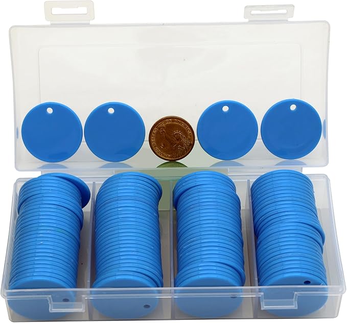 35MM with Holes, 120 Pieces per Box of Plastic Poker Chips - Perfect for Bar Activities, Teaching Games, and Customizable Accessories with Text.