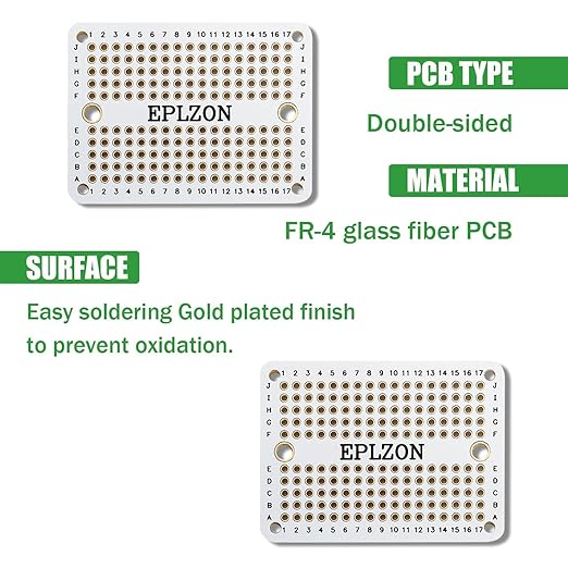 Solderable Breadboard Mini PCB Board Gold-Plated Solder Breadboard for DIY Electronics Projects Apply to Soldering Projects 2.0"x1.5" Mixed Color(Pack of 10 Pcs,White)